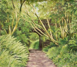 painting of a footpath in Scotland