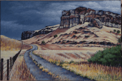 oil painting of an approaching storm in San Joaquin County